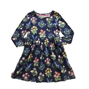 Mini Boden Wild Flowers Long Sleeve Cotton Dress